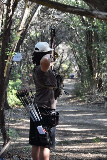 Ben Jarrett squares off against the bison target.